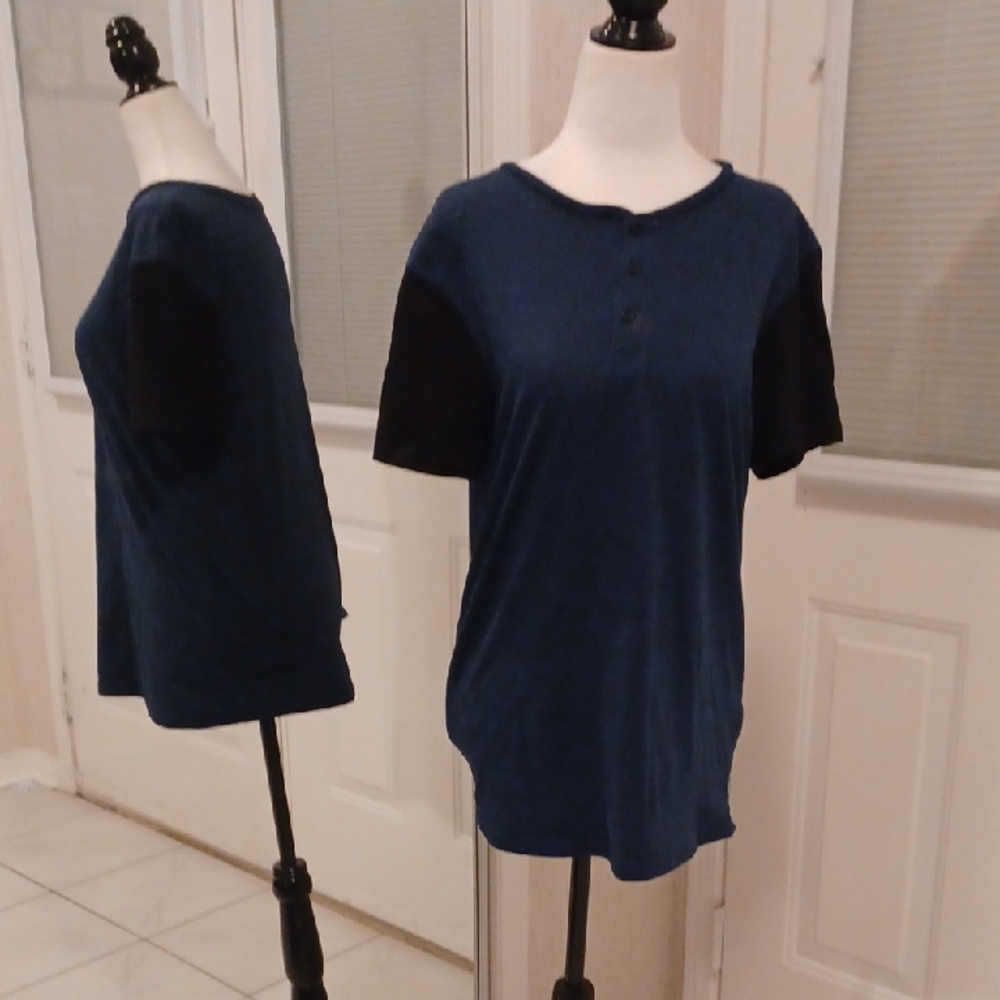 Free Add-on Blue & Black Tee - Size Small